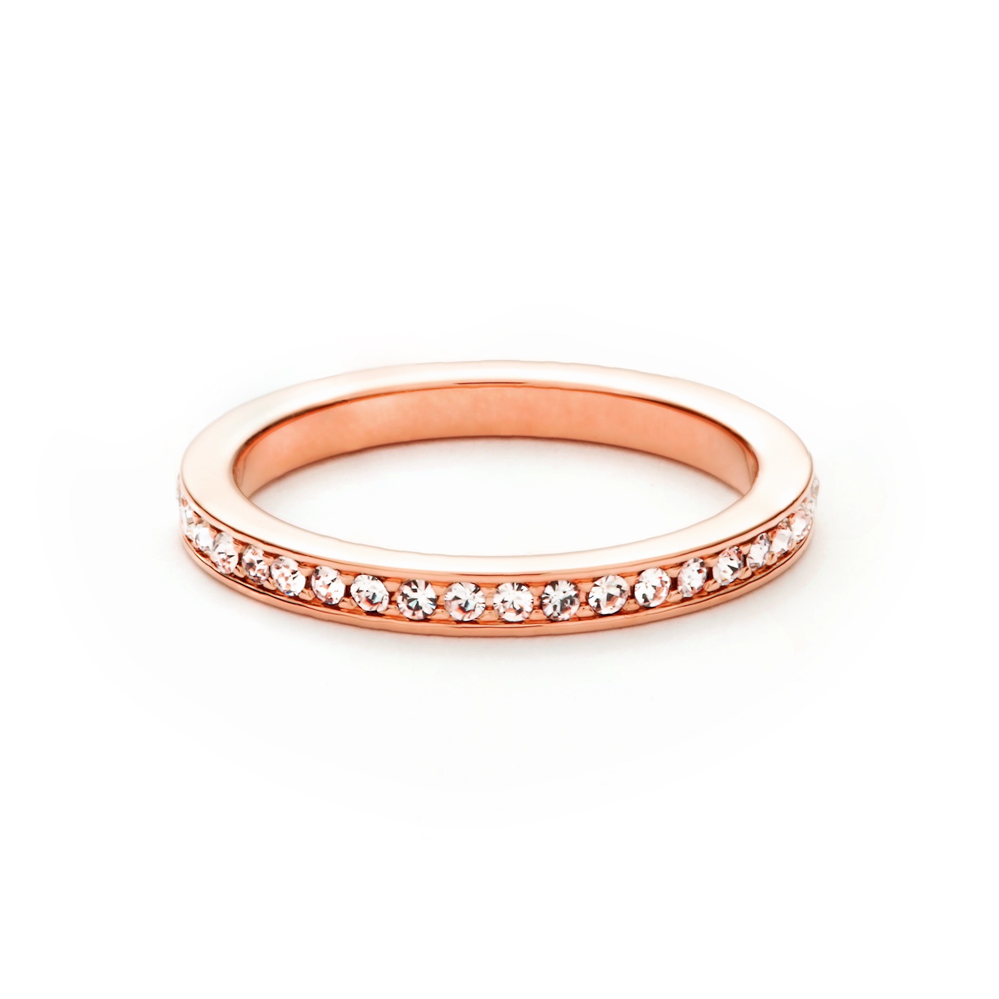 Eternity Round Petite Crystals Ring Rose Gold Plated