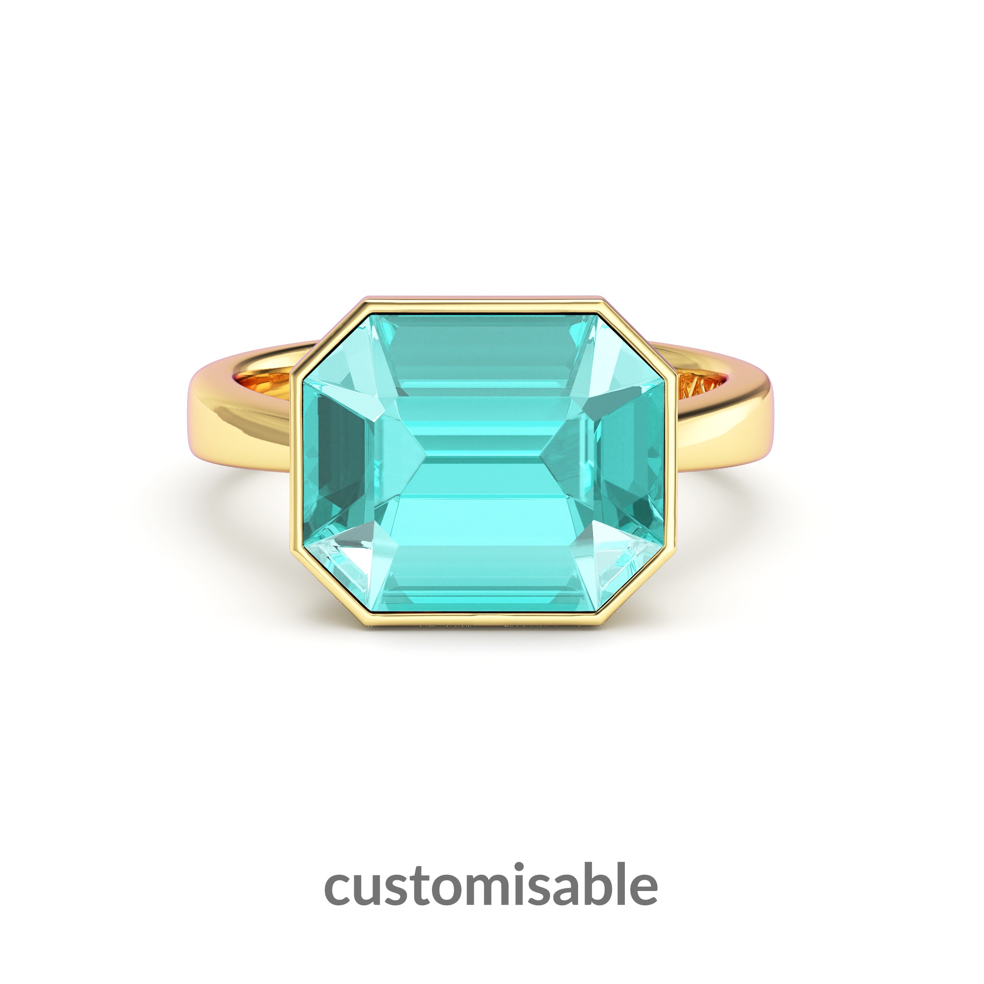 Octagon Solitaire Customised Cocktail Ring