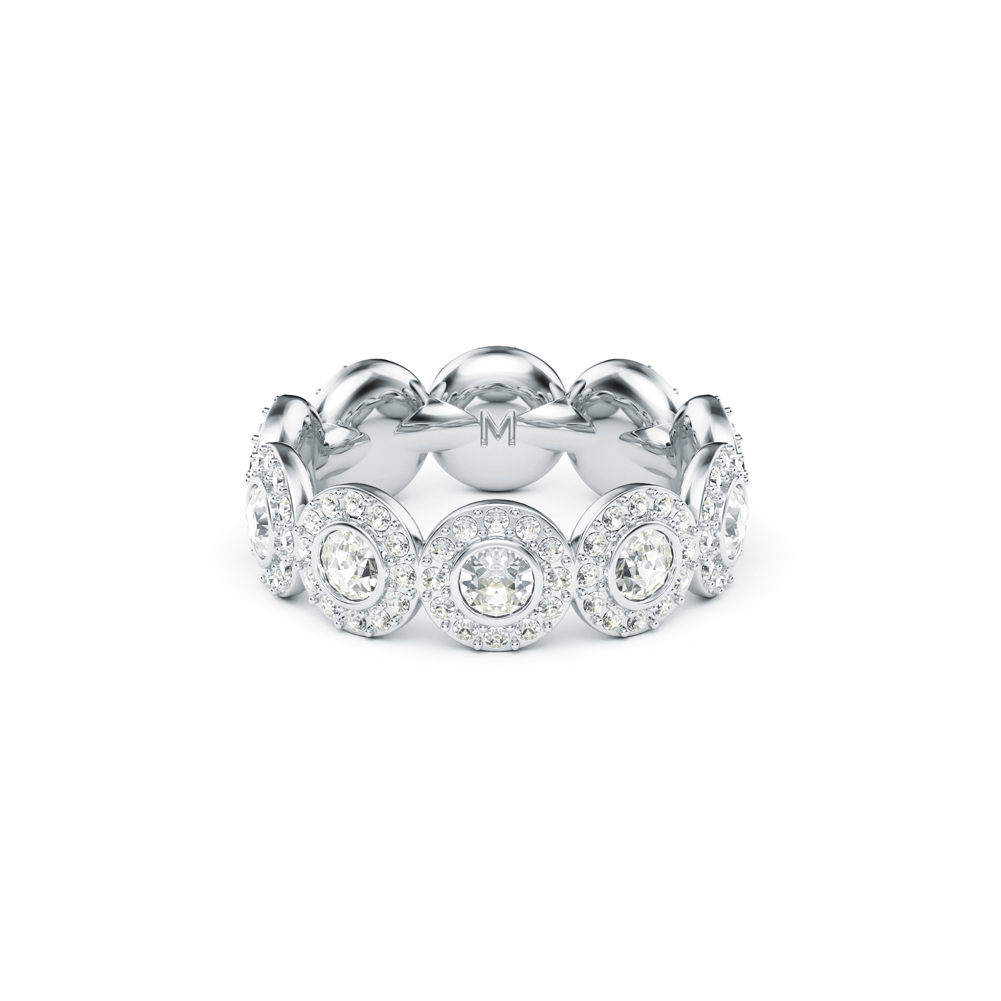 Angelic Band Ring Clear Crystals Rhodium Plated