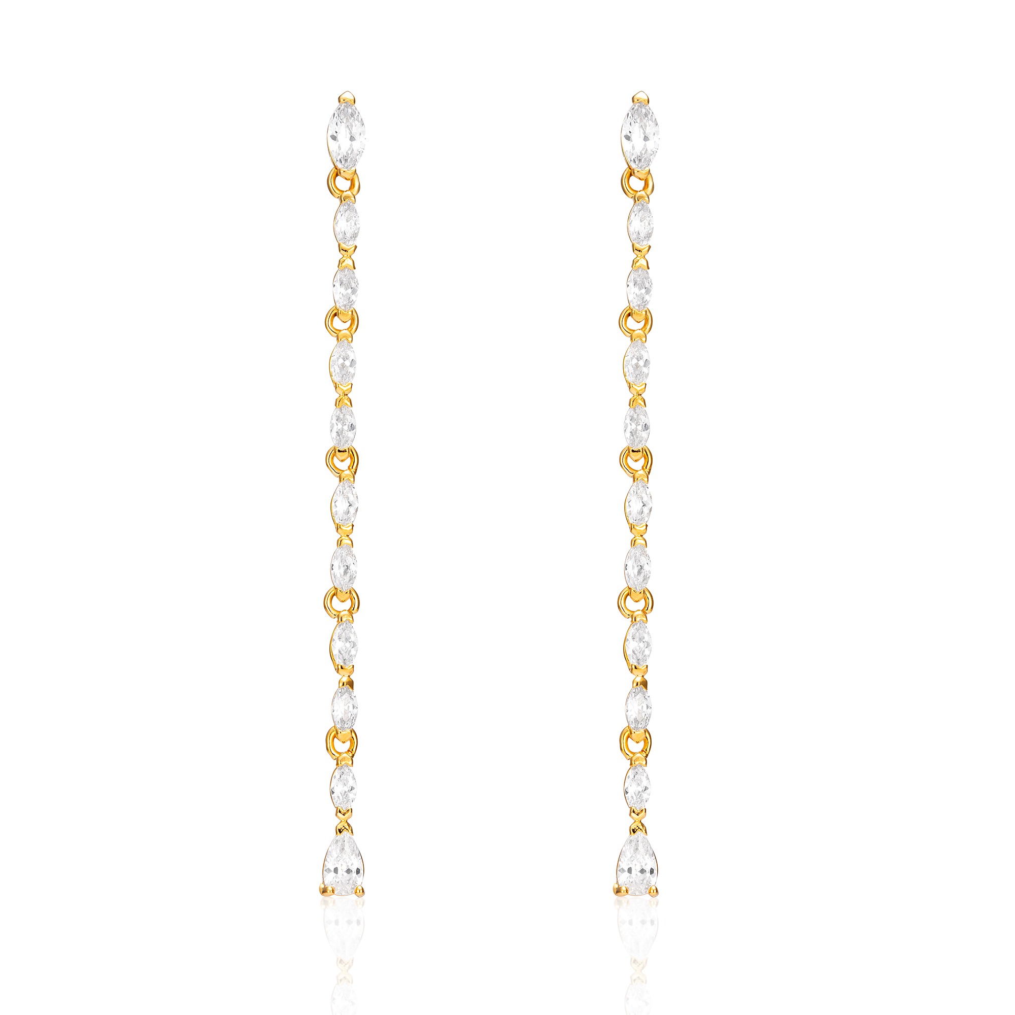 Louison Drop Earrings with CZ Gold Plated