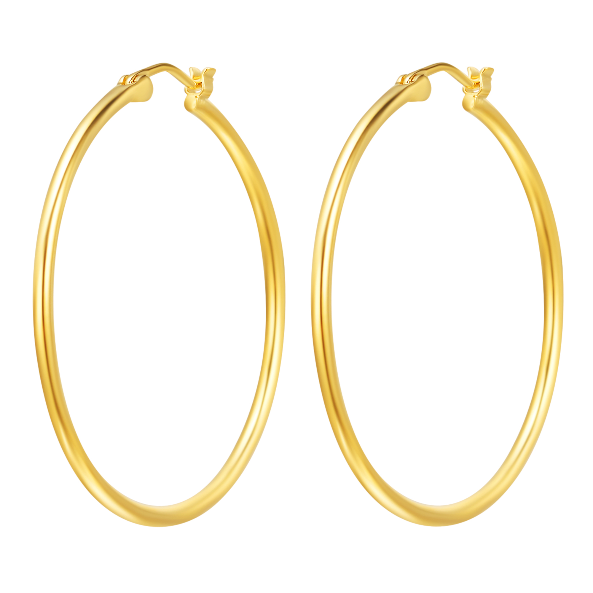 Minimal Mix Carrier Hoop Earrings 39mm Gold Plated