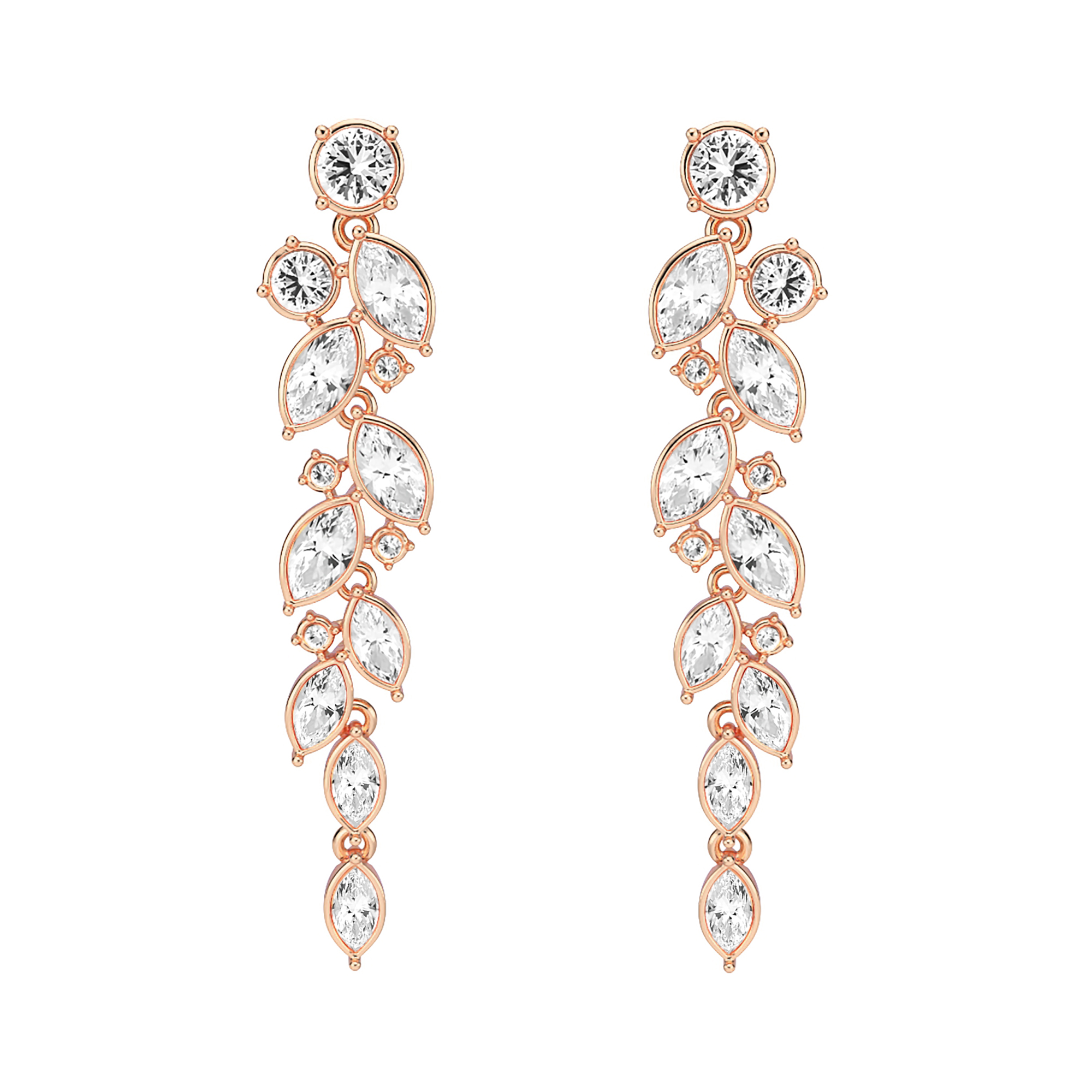 Paloma Drop Earrings with Swarovski Crystals Rose Gold Plated