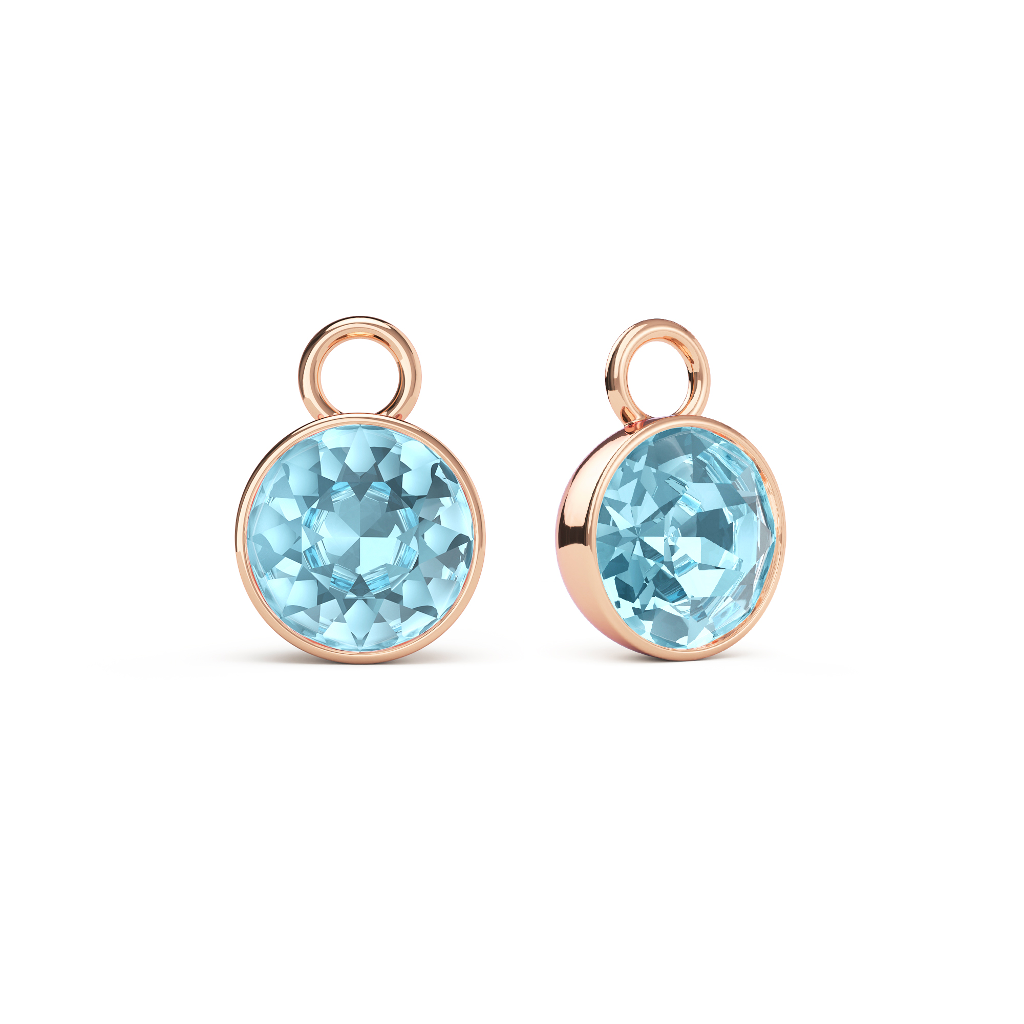 Bella 2 Carat Mix Charms with Aquamarine Crystals Rose Gold Plated