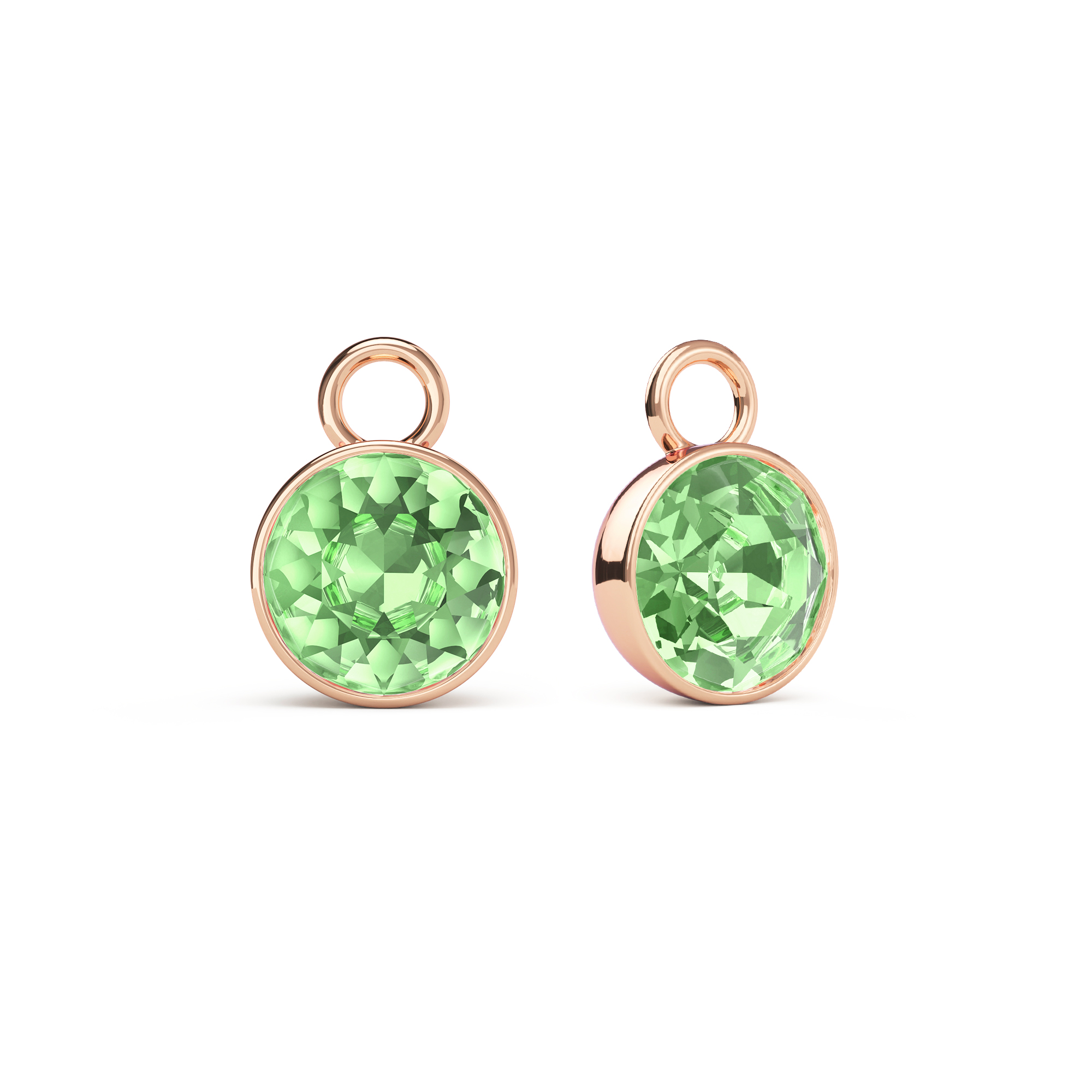 Bella 2 Carat Mix Charms with Peridot Crystals Rose Gold Plated
