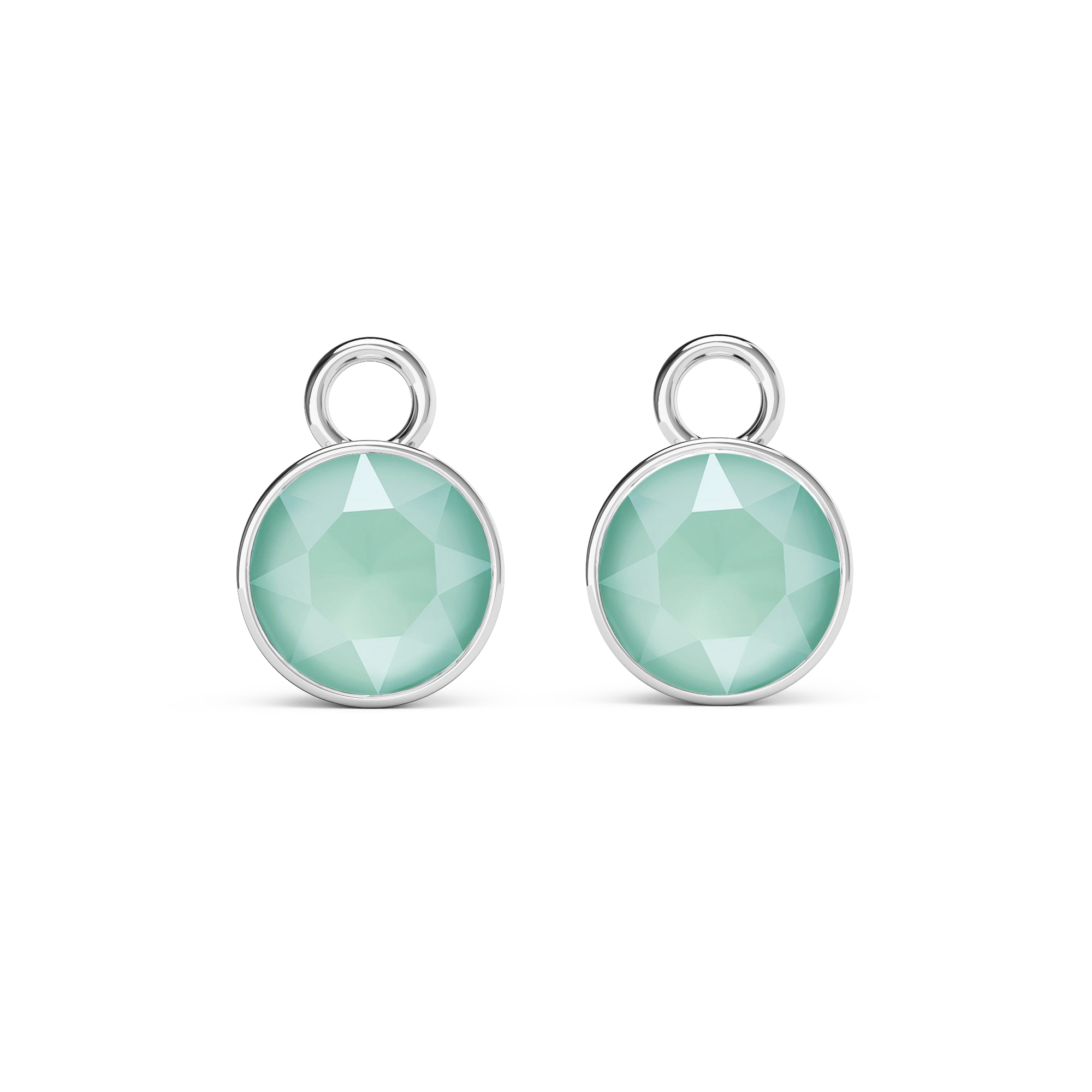 Bella 2 Carat Mix Charms with Swarovski Crystals Mint Green Rhodium Plated