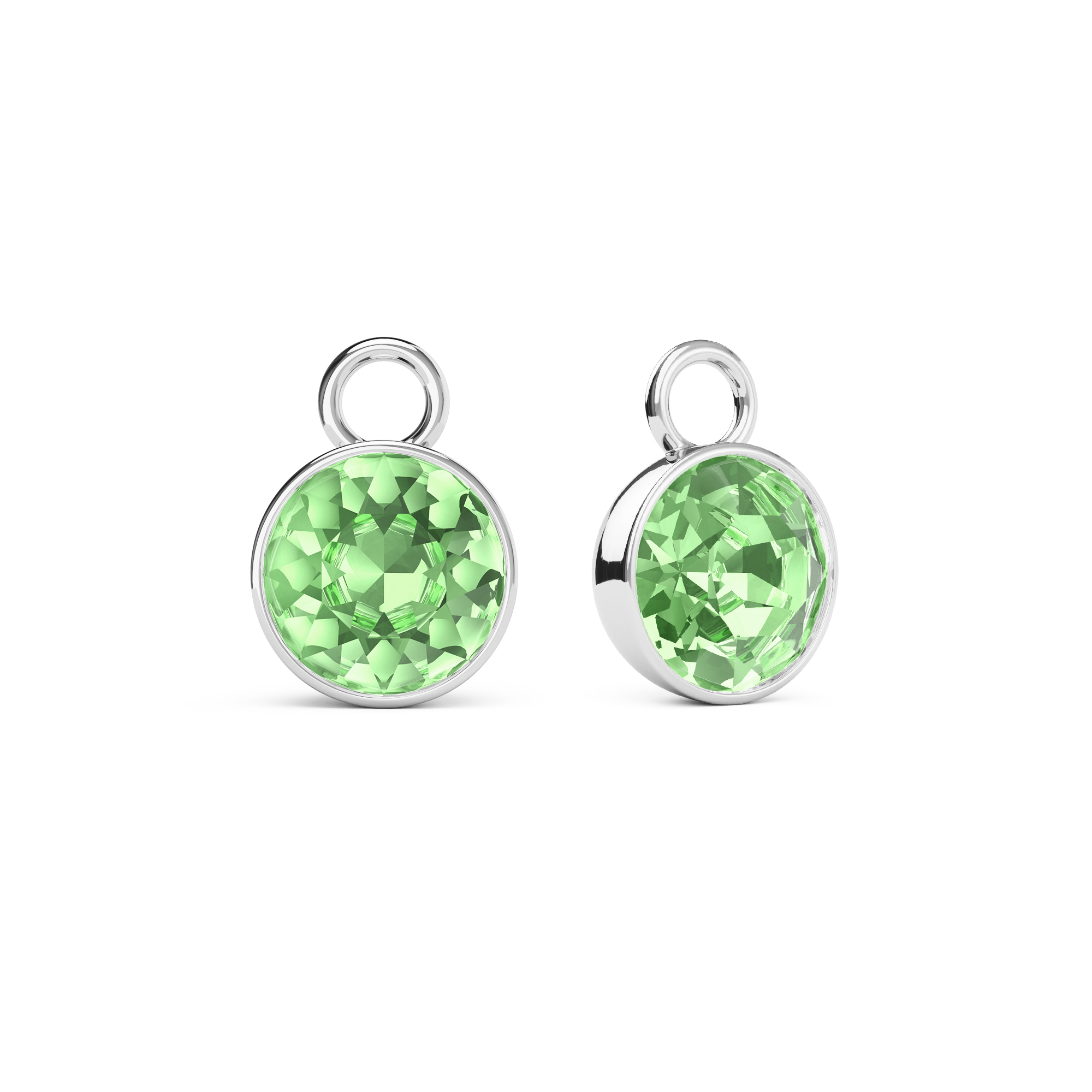 Bella 2 Carat Mix Charms with Peridot Swarovski Crystals Rhodium Plated