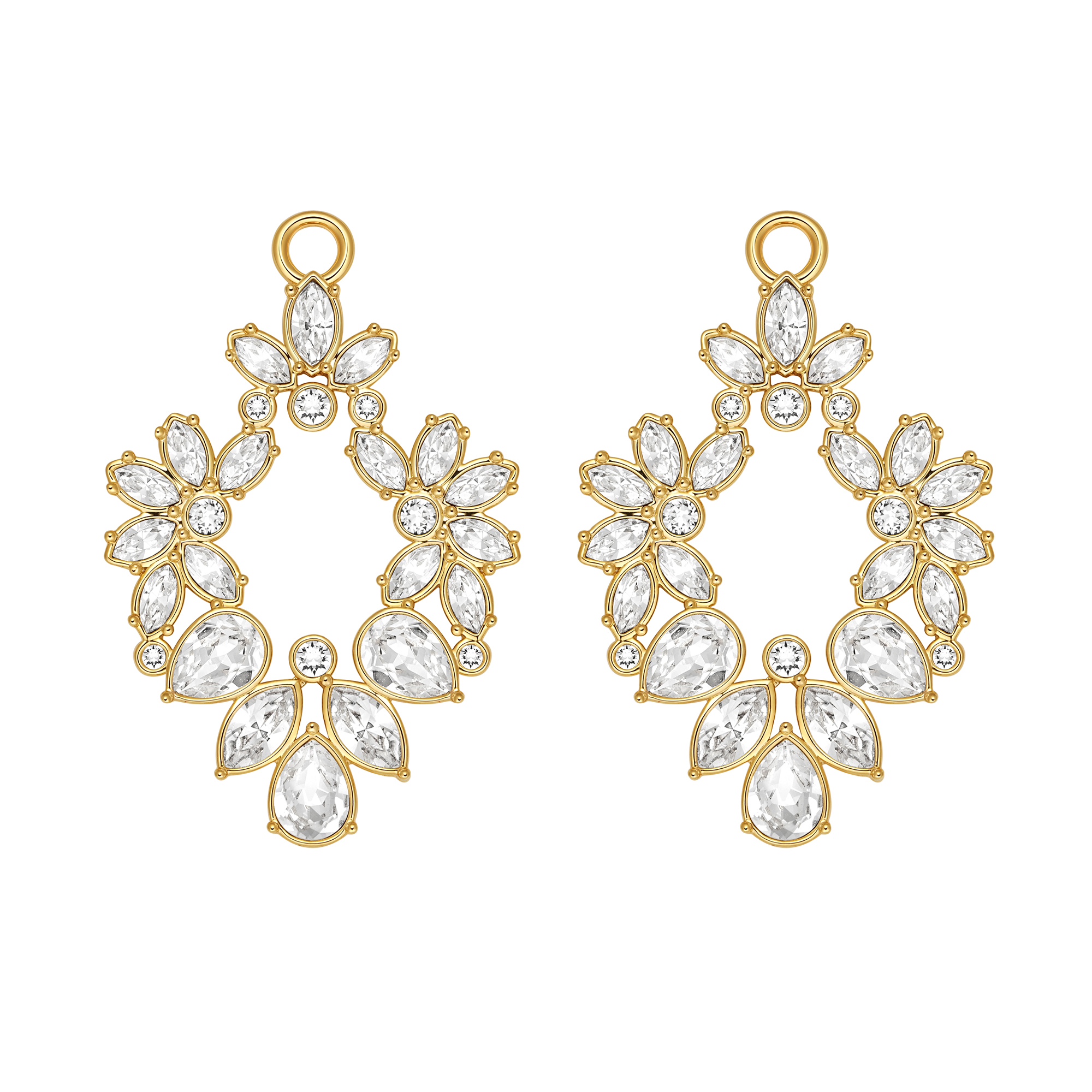 Charlotte Floral Drop Mix Charms Gold Plated