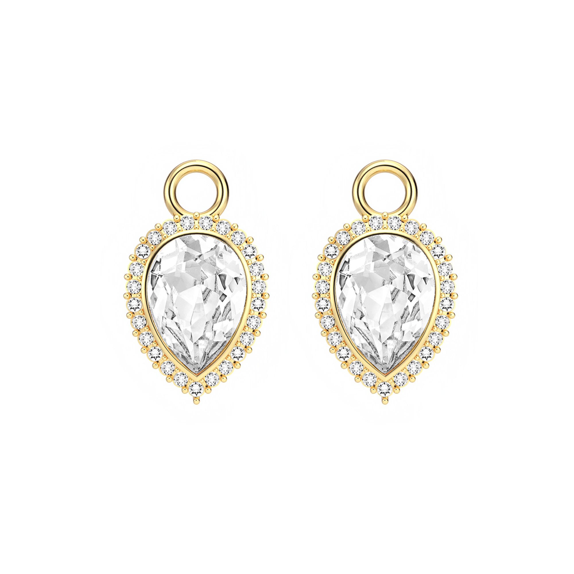 Angelic Pear Drop Mix Charms Gold Plated