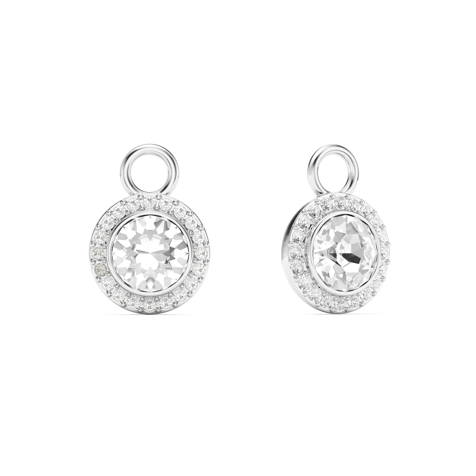 Angelic Circle Mix Charms Clear Crystals Rhodium Plated