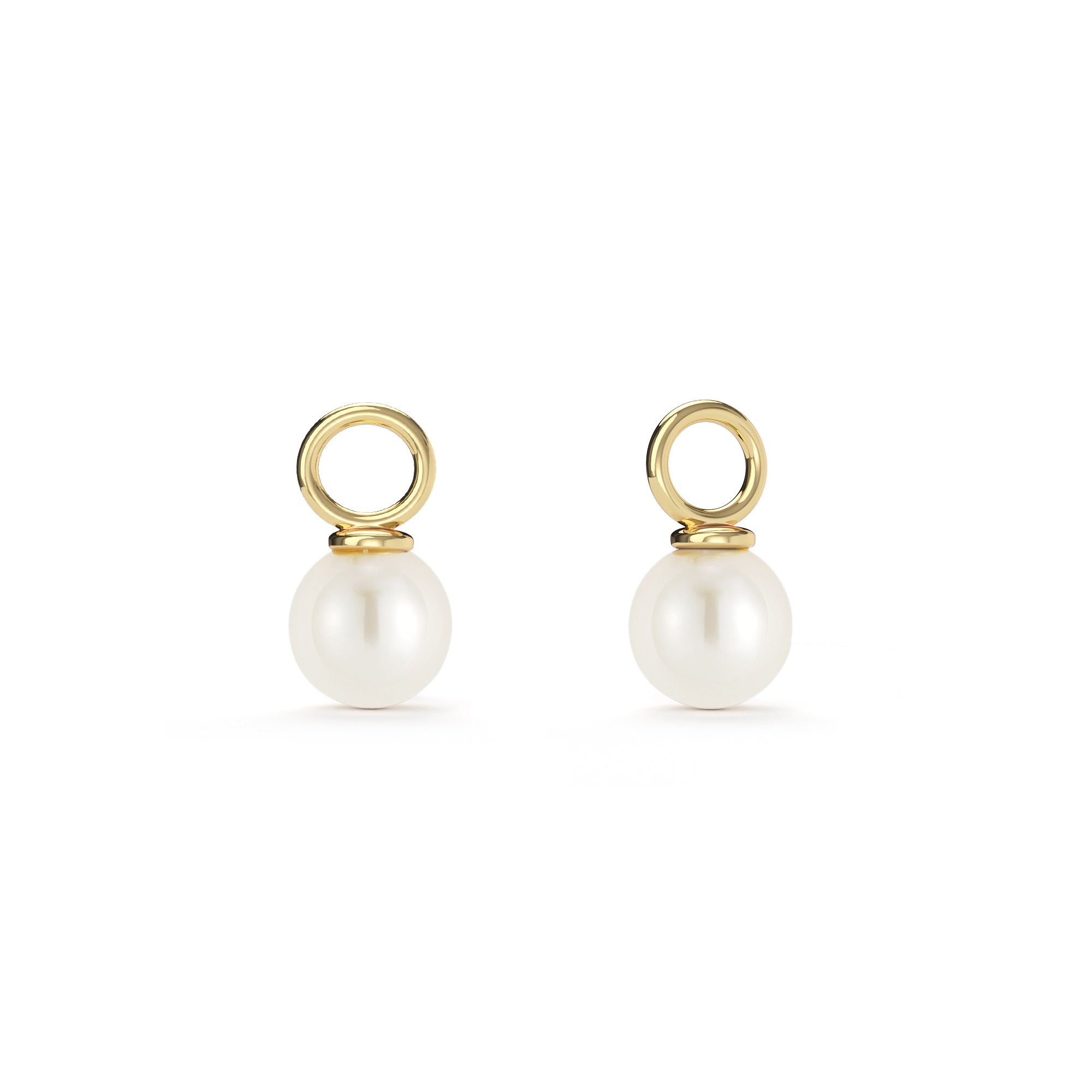 Petite Round Freshwater Pearl Mix Charm Gold Plated