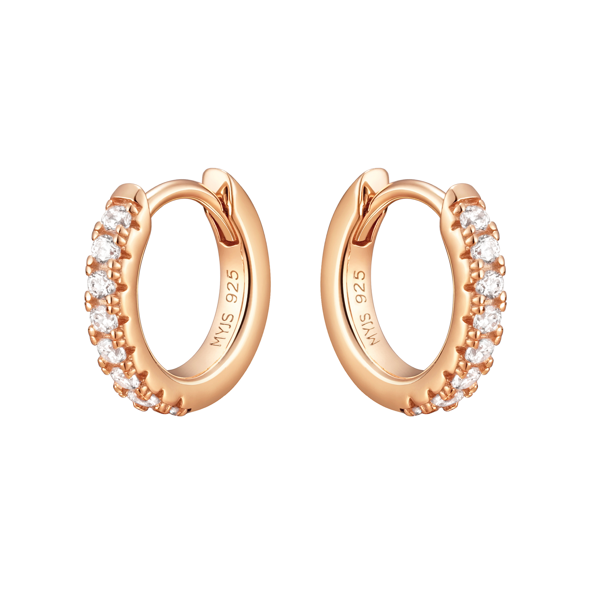 Eternity Metro Mix Hoop Carrier Earrings in Sterling Silver Rose Gold Plated
