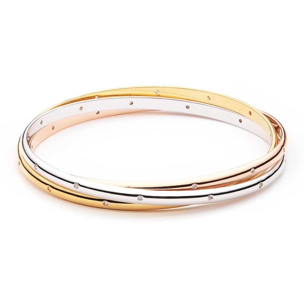 Trinity Tri-Coloured Interlocking Bangle