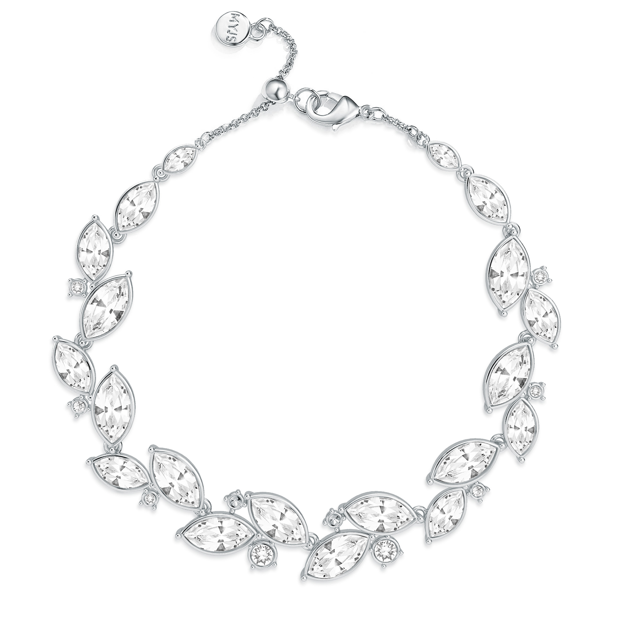 Paloma Bracelet with Swarovski Crystals Rhodium Plated