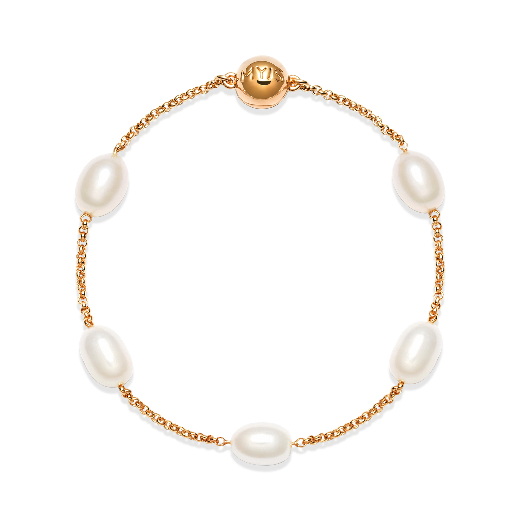 Interlude Freshwater Pearl Bracelet Rose Gold Plated
