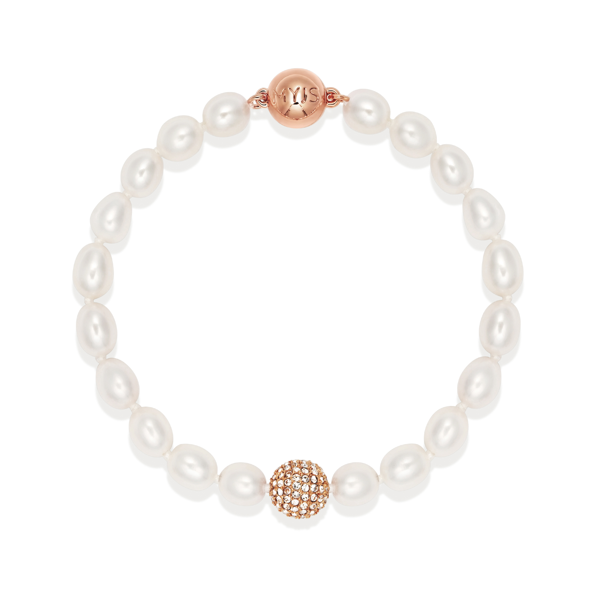 Serenity Freshwater Pearl Bracelet Freshwater Pearl Rose Gold Plated