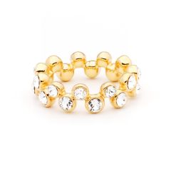 MYJS Fidelity Gold Bubbles Band Ring with Swarovski® Crystals