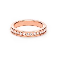 Eternity Round Statement Crystals Ring Rose Gold Plated