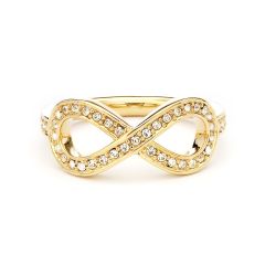 Infinity Love Pave Ring Crystal Gold Plated