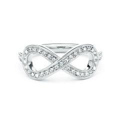 Infinity Love Pave Ring Crystal Rhodium Plated