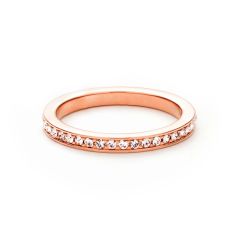 Eternity Round Petite Crystals Ring Rose Gold Plated
