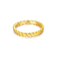 Leaf Link Stackable Ring Gold Plated