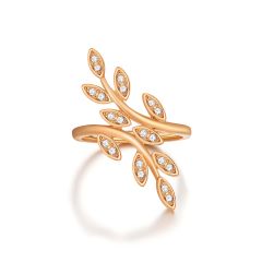 Tendrills Statement Ring with Swarovski Crystals Rose Gold Plated