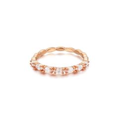 Vittore Marquise Stack Ring with Cubic Zirconia Rose Gold Plated