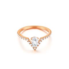 Vika Ring with Swarovski Crystals Rose Gold Plated