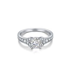 Cathedral CZ Statement Ring Rhodium Plated