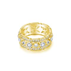 Regal Palace Statement Ring with Swarovski Crystals Gold Plated