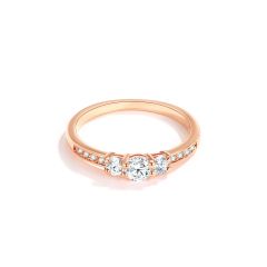 Attract Trilogy Brilliance Ring with Cubic Zirconia Rose Gold Plated