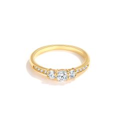 Attract Trilogy Brilliance Ring with Cubic Zirconia Gold Plated