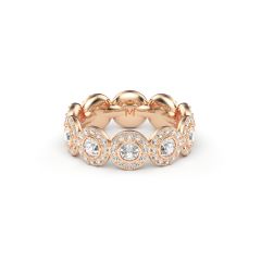 Angelic Band Ring Clear Crystals Rose Gold Plated