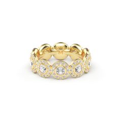Angelic Band Ring Clear Crystals Gold Plated
