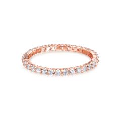 Vittore White Eternity Band Ring Sterling Silver Rose Gold Plated