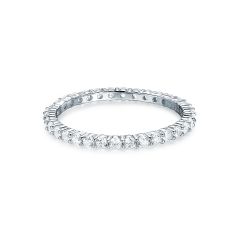 Vittore White Eternity Band Ring Sterling Silver Rhodium Plated