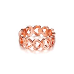 Loving Heart Band in Sterling Silver Rose Gold Plated