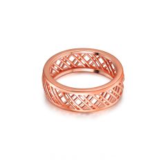 Filigree Cross Ring in Sterling Silver Rose Gold Plated