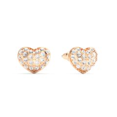 Alana Heart Stud Earrings Clear Crystals Rose Gold Plated