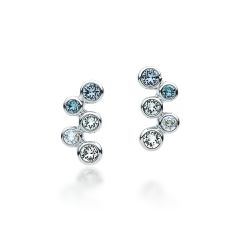 MYJS Fidelity Blue Bubbles Stud Earrings with Swarovski® Crystals