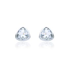 MYJS Trillion Brief Stud Earrings with Clear Swarovski® Crystals