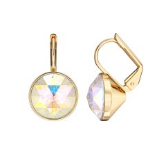 Bella Earrings 4 Carat Drop Earrings Crystal Aurore Boreale Crystals Gold Plated