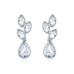 Tranquility Drop Earrings with Swarovski® Crystals Rhodium Plated