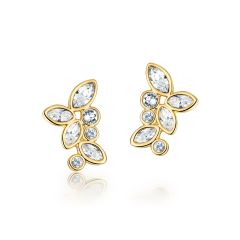Enchanted Stud Earrings with Austrian Crystals Gold Plated