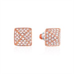 Glance Earrings with Swarovski Crystals Rose Gold Plated