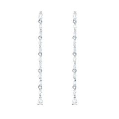 Louison Drop Earrings with CZ Rhodium Plated