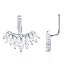 Heiress Ear Jacket with Cubic Zirconia Rhodium Plated