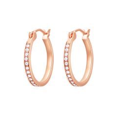 Eternity Mix Carrier Hoop Earrings 18mm Crystal Rose Gold Plated