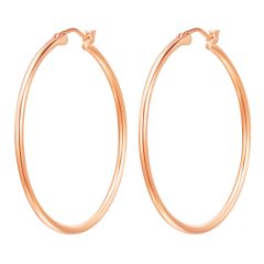 Minimal Mix Carrier Hoop Earrings 39mm Rose Gold Plated
