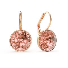 Bella Earrings with 6 Carat Vintage Rose Crystals Rose Gold Plated
